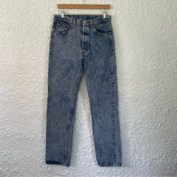 Vintage Levi’s 501-0109 Button Fly Jeans Acid Wash High Rise Straight Leg Sz 33 - Picture 10 of 10